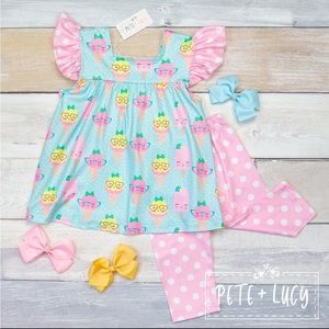 Pete + Lucy capri set ice cream